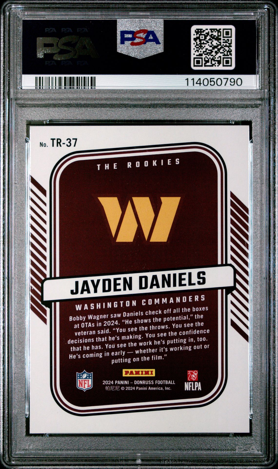2024 Panini Donruss The Rookies Jayden Daniels #Tr37 Gem Mt 10 back