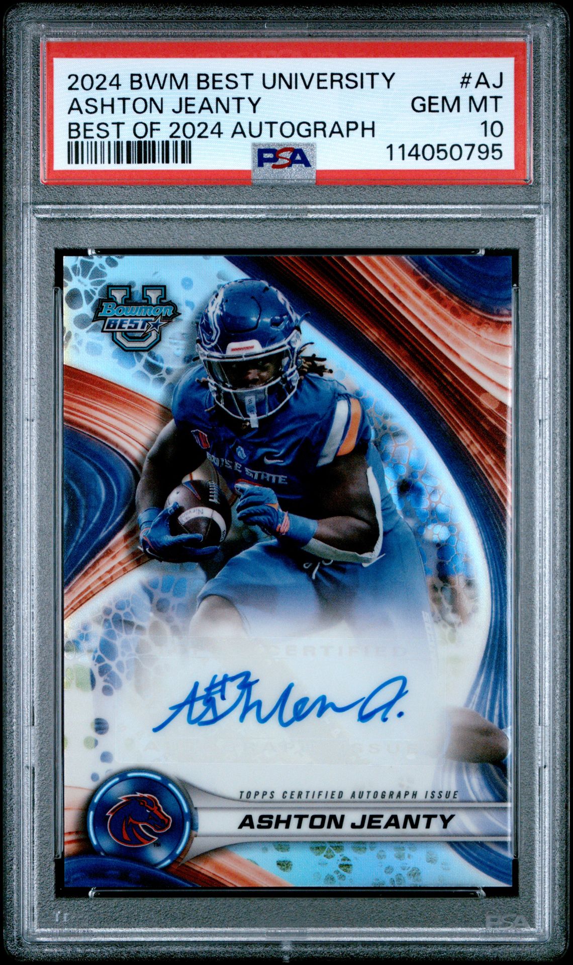 2024 Bowman Best University Best Of 2024 Autographs Ashton Jeanty #Aj Gem Mt 10 front