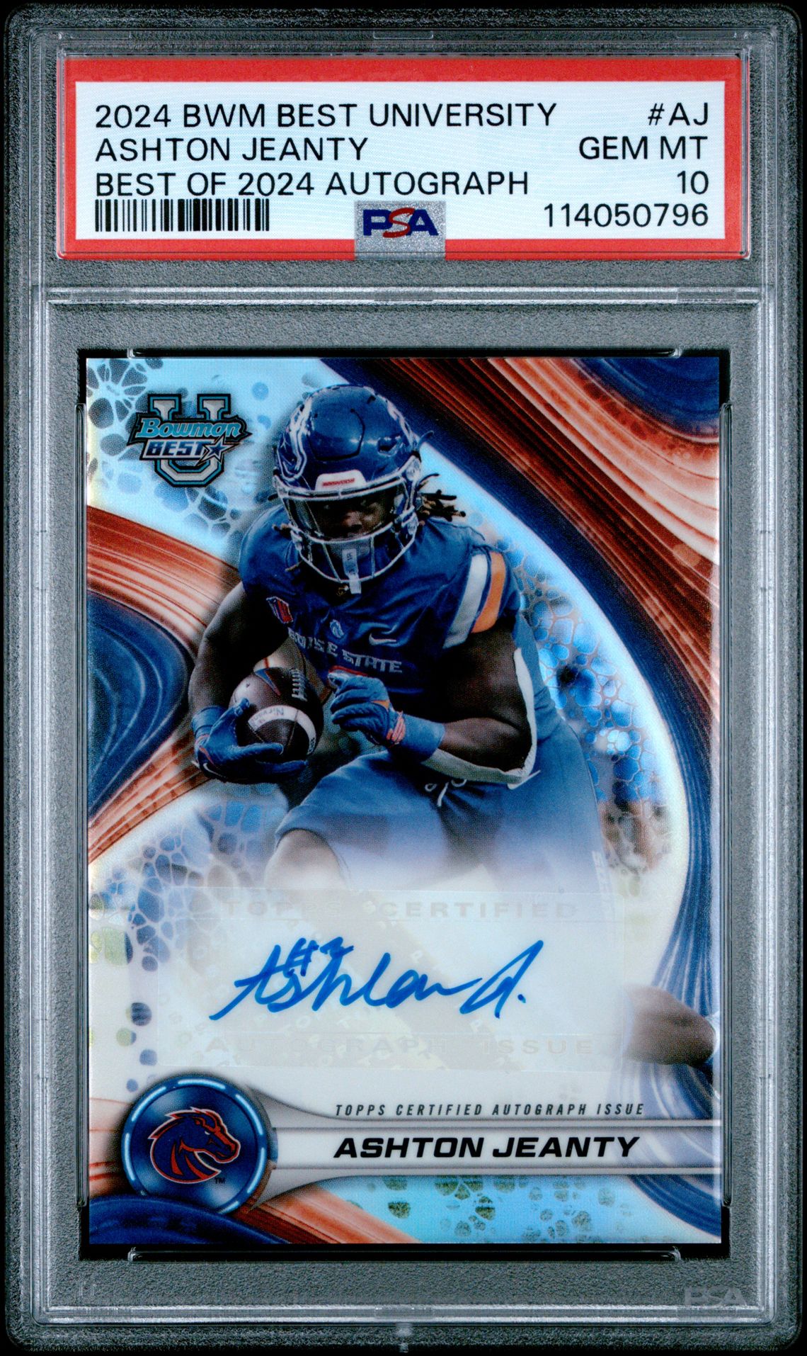 2024 Bowman Best University Best Of 2024 Autographs Ashton Jeanty #Aj Gem Mt 10 front