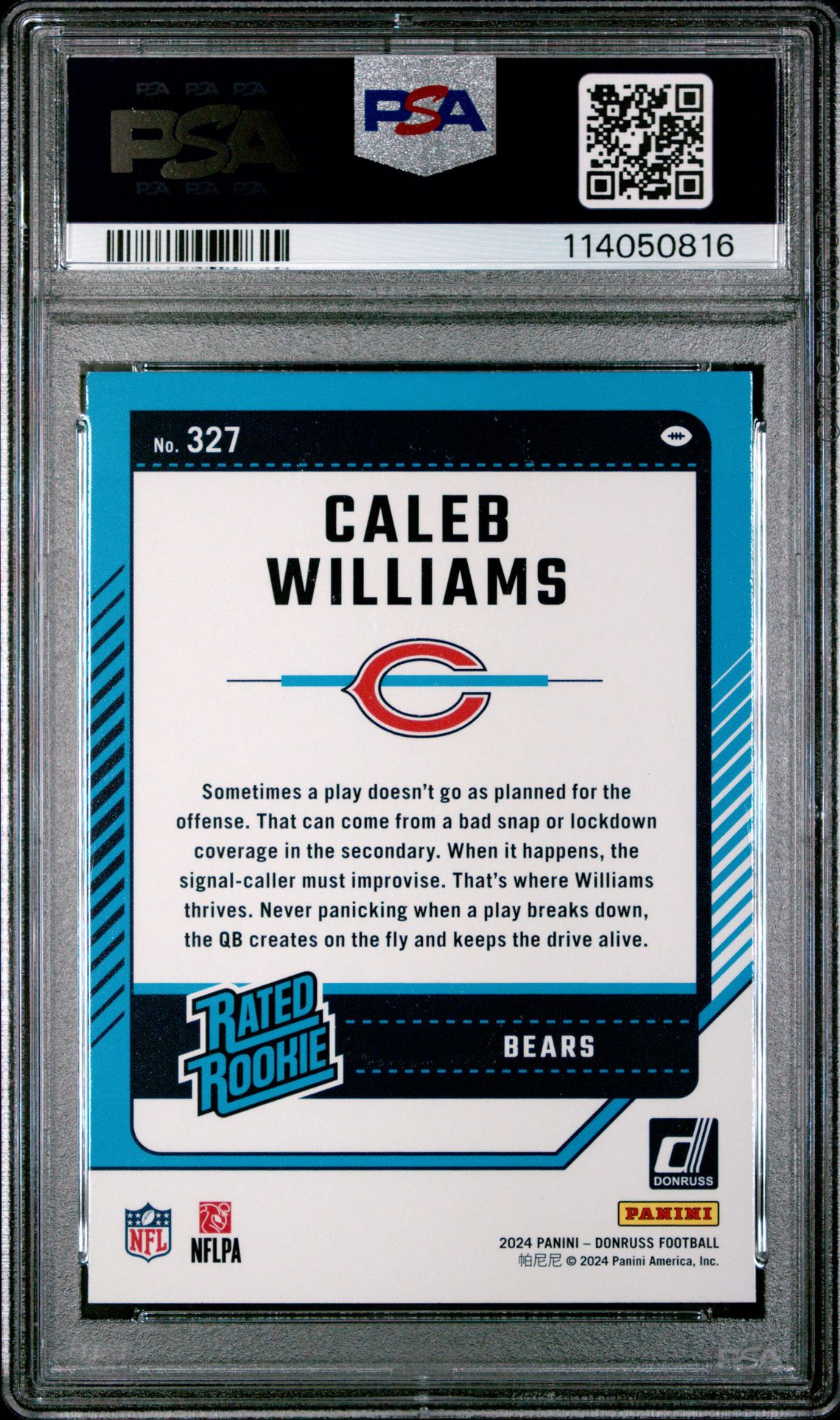 2024 Panini Donruss Caleb Williams #327 Mint 9 back