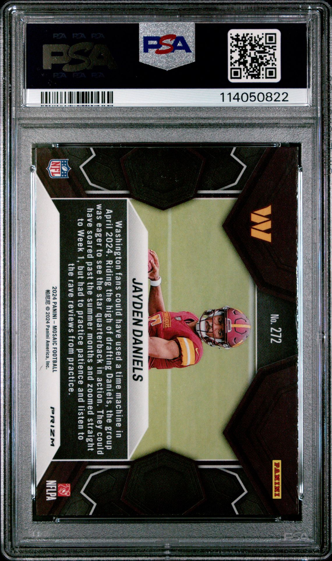 2024 Panini Mosaic Jayden Daniels #272 (Camo Pink) Mint 9 back