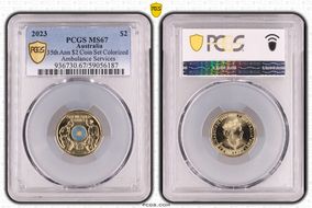 2023 $2 35th Ann $2 Coin Set Colorized Ambulance Services MS67