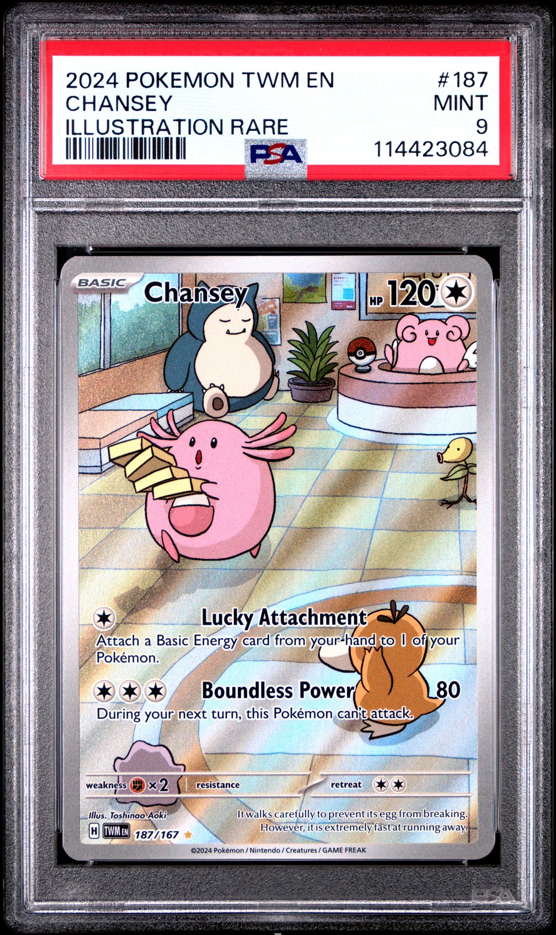 2024 Pokemon Twm En-Twilight Masquerade Chansey #187 (Illustration Rare) Mint 9 front