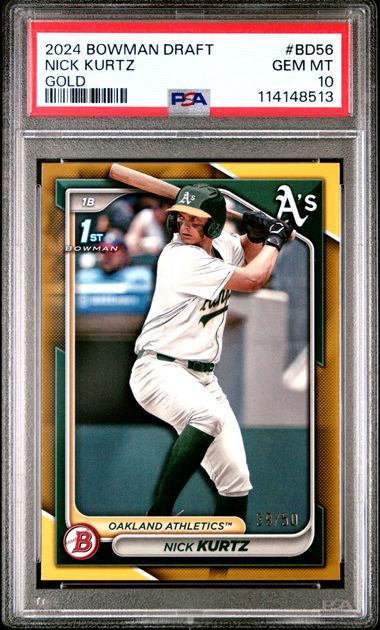 2024 Bowman Bowman Draft GOLD #BD56 Nick Kurtz front