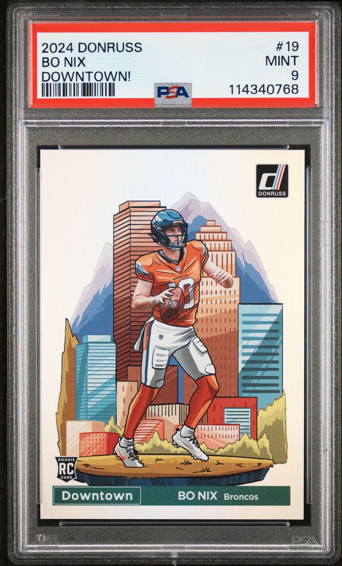 2024 Panini Donruss Downtown! Bo Nix #19 Mint 9 front