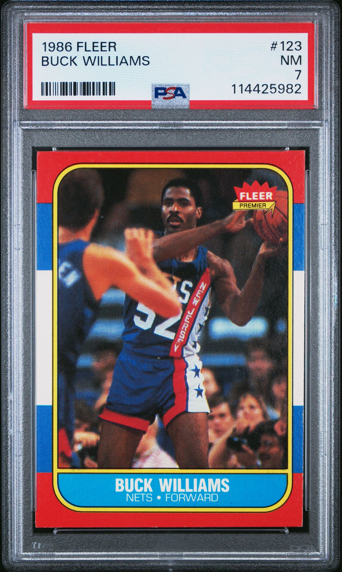 1986 Fleer Buck Williams #123 Nm 7 front