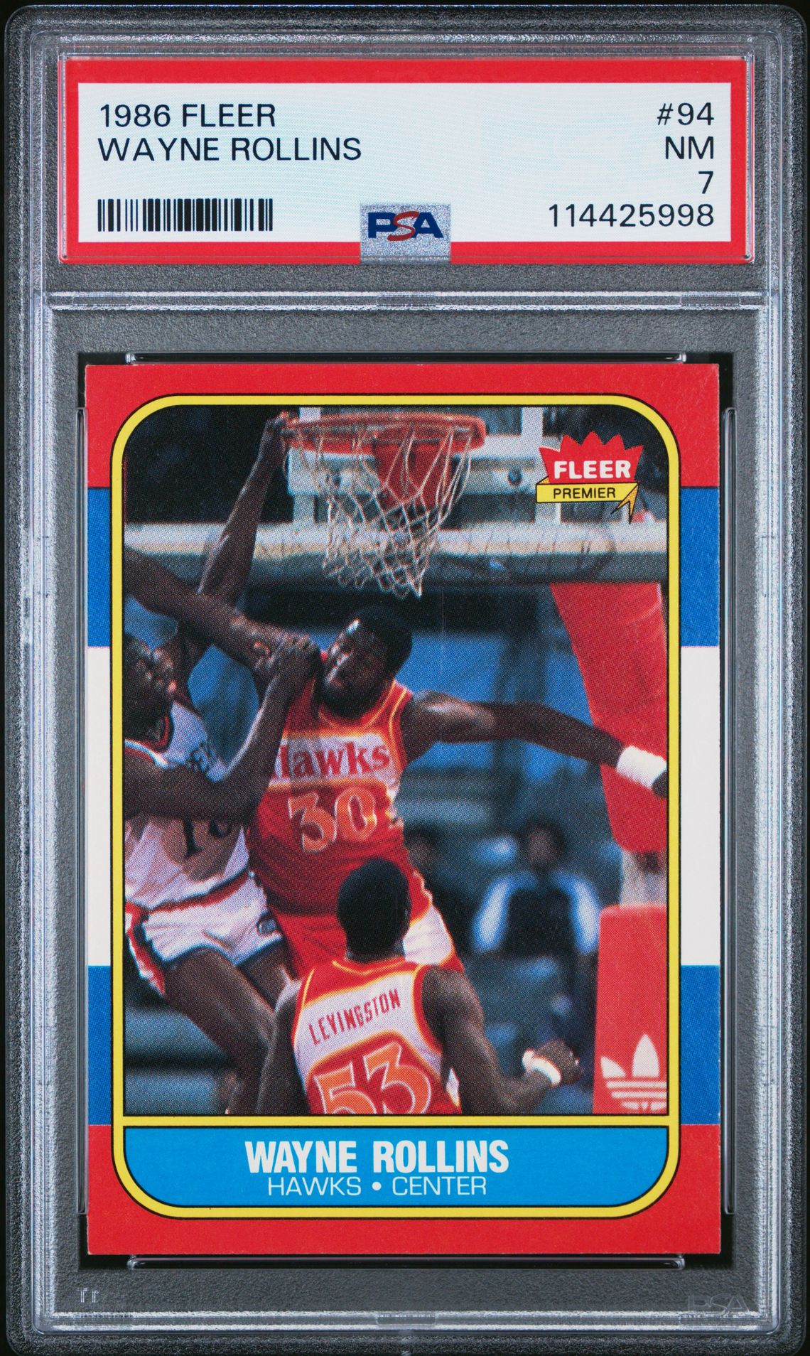 1986 Fleer Wayne Rollins #94 Nm 7 front