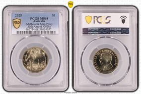 2025 $1 Melbourne Map Privy 30th Ann of ANDA MS68