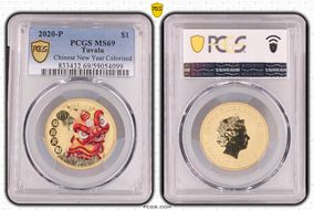 2020-P $1 Chinese New Year Colorized MS69
