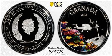 2018 $2 Diving Paradise - Colorized PR69DCAM