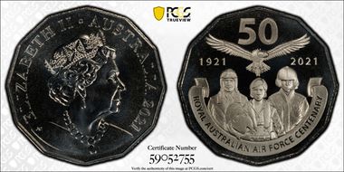 2021 50C Centenary of the RAAF 1921-2021 MS69