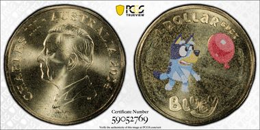 2024 $1 Bluey w/Balloon - Dollarbucks Colorized MS69