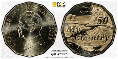 2025 50C My Country Al-Br Treasured Australian Poetry MS69