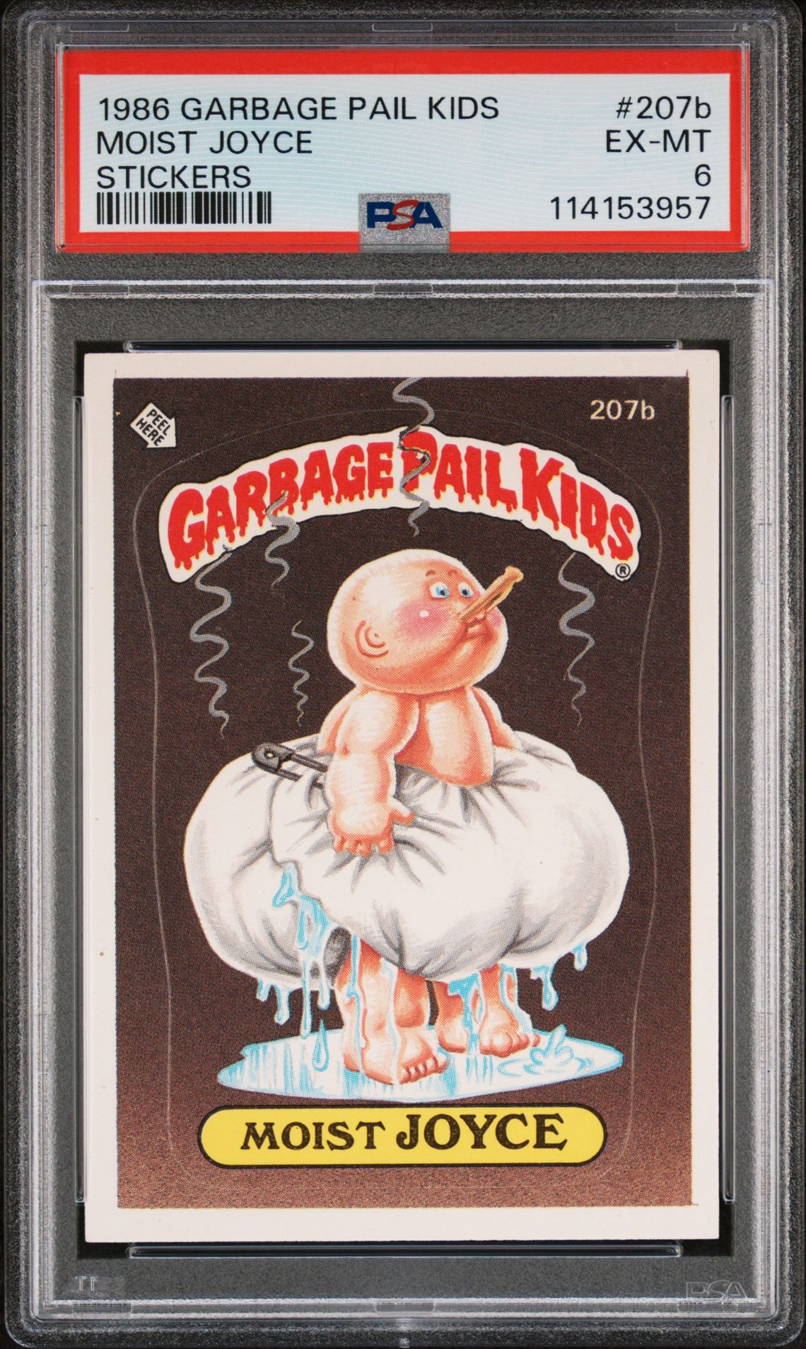1986 Topps Garbage Pail Kids Stickers #207B Moist Joyce front