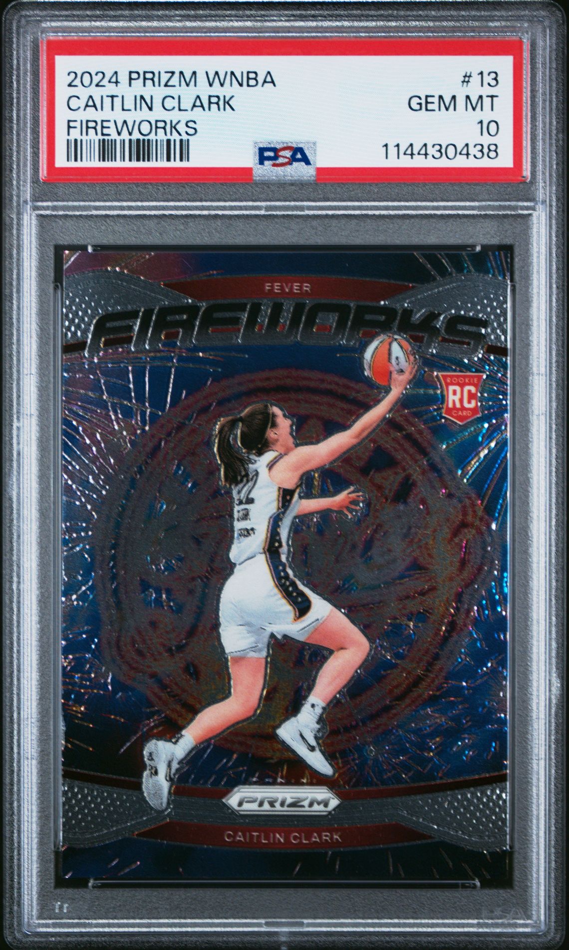 2024 Panini Prizm Wnba Fireworks Caitlin Clark #13 (Fireworks) Gem Mt 10 front