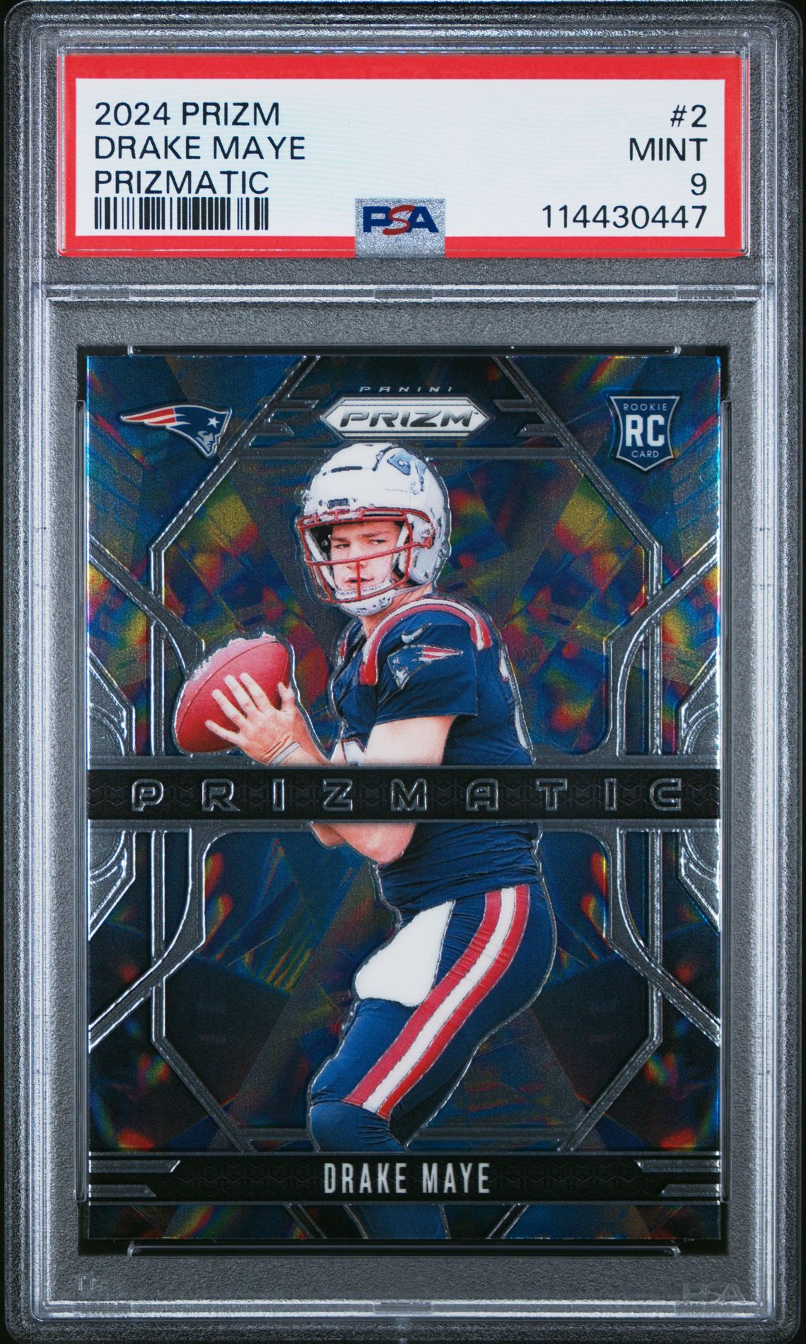 2024 Panini Prizm Prizmatic Drake Maye #2 Mint 9 front