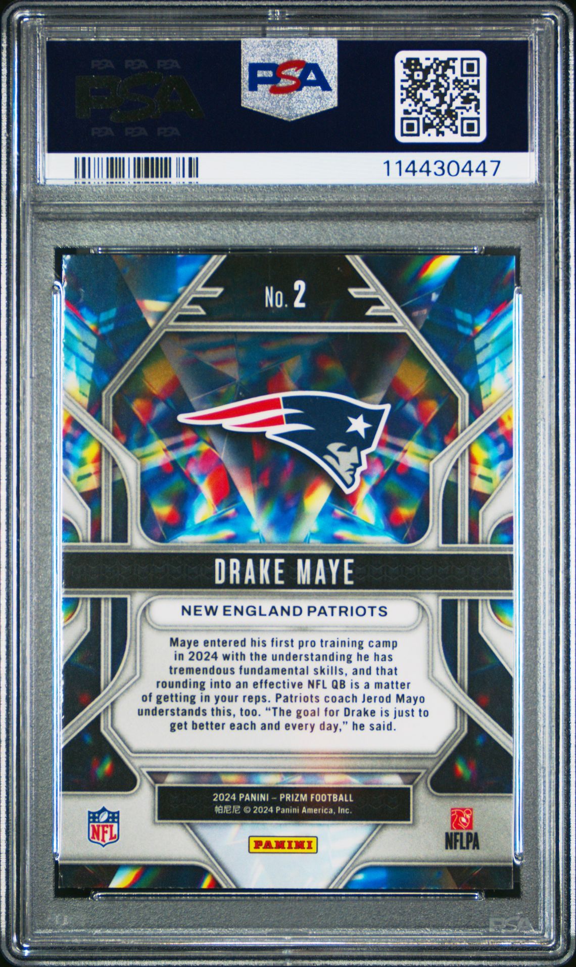2024 Panini Prizm Prizmatic Drake Maye #2 Mint 9 back