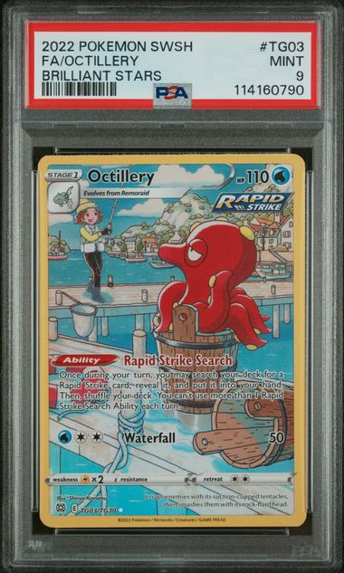 2022 Pokemon Brilliant Stars Full Art #TG03 Octillery front