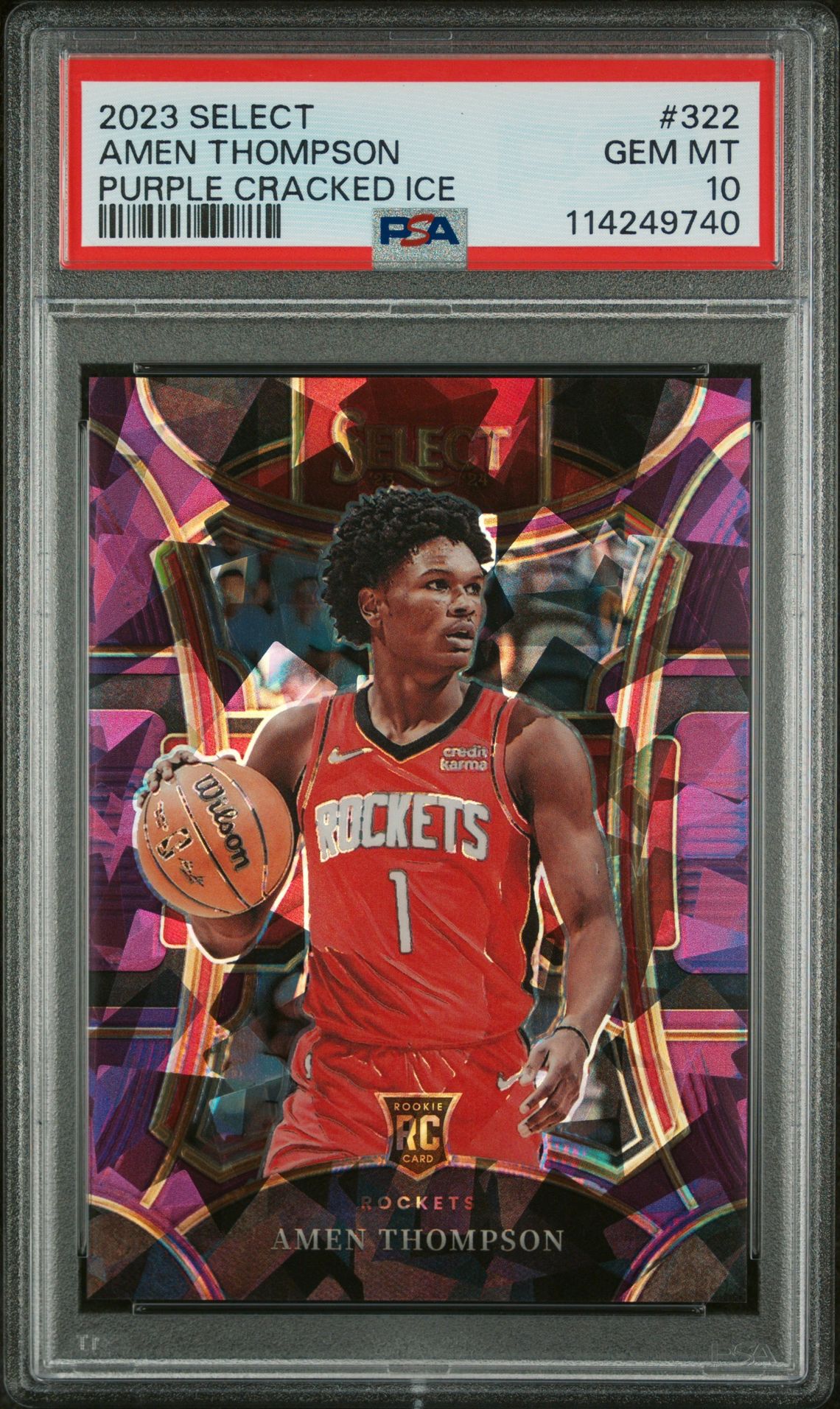 2023 Panini Select Cracked Ice #322 Amen Thompson front