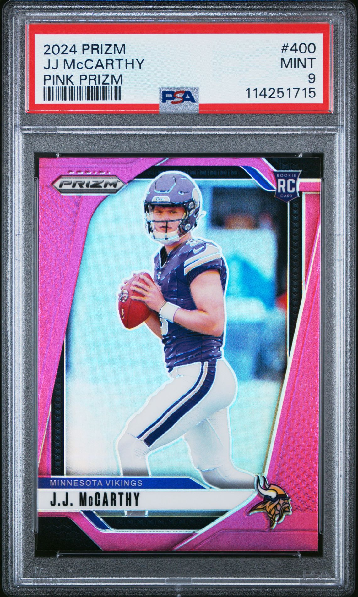 2024 Panini Prizm Jj Mccarthy #400 (Pink Prizm) Mint 9 front