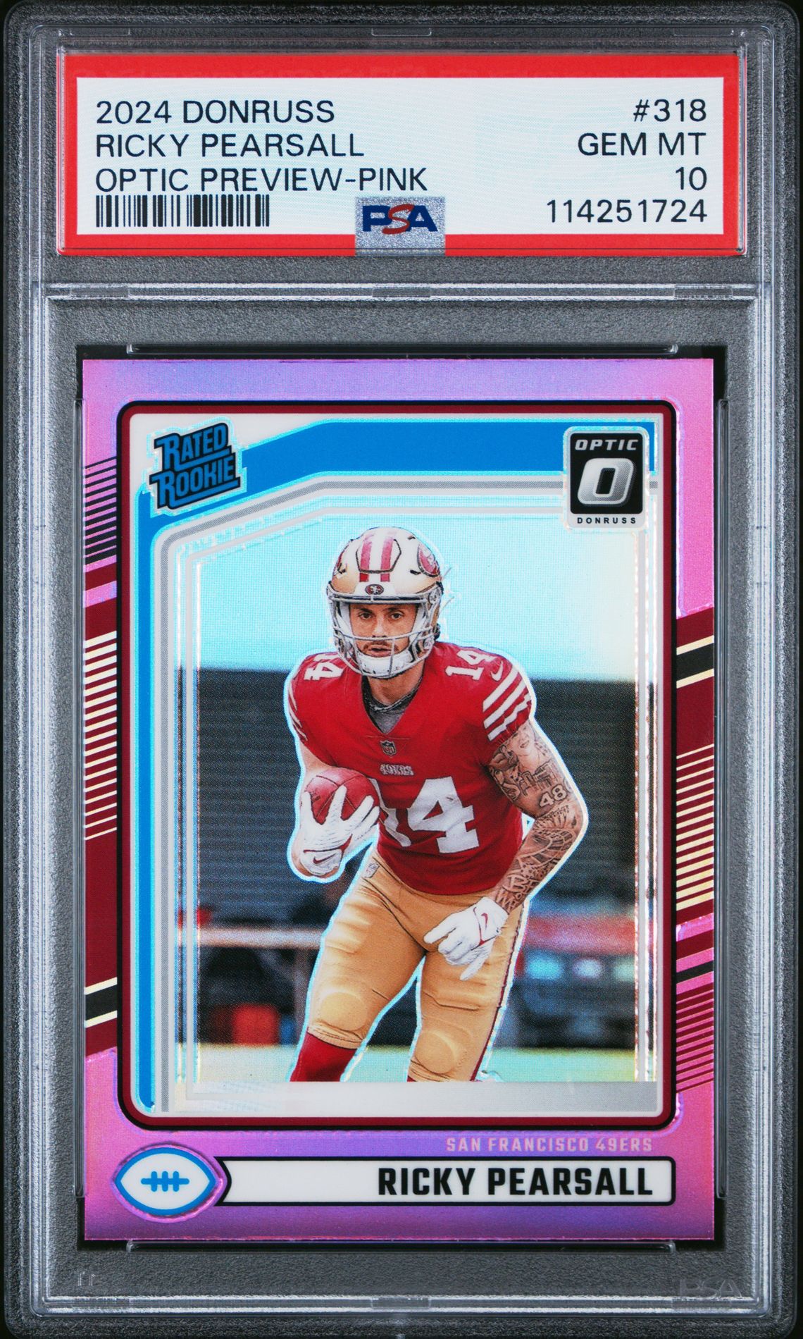 2024 Panini Donruss Ricky Pearsall #318 (Optic Preview-Pink) Gem Mt 10 front