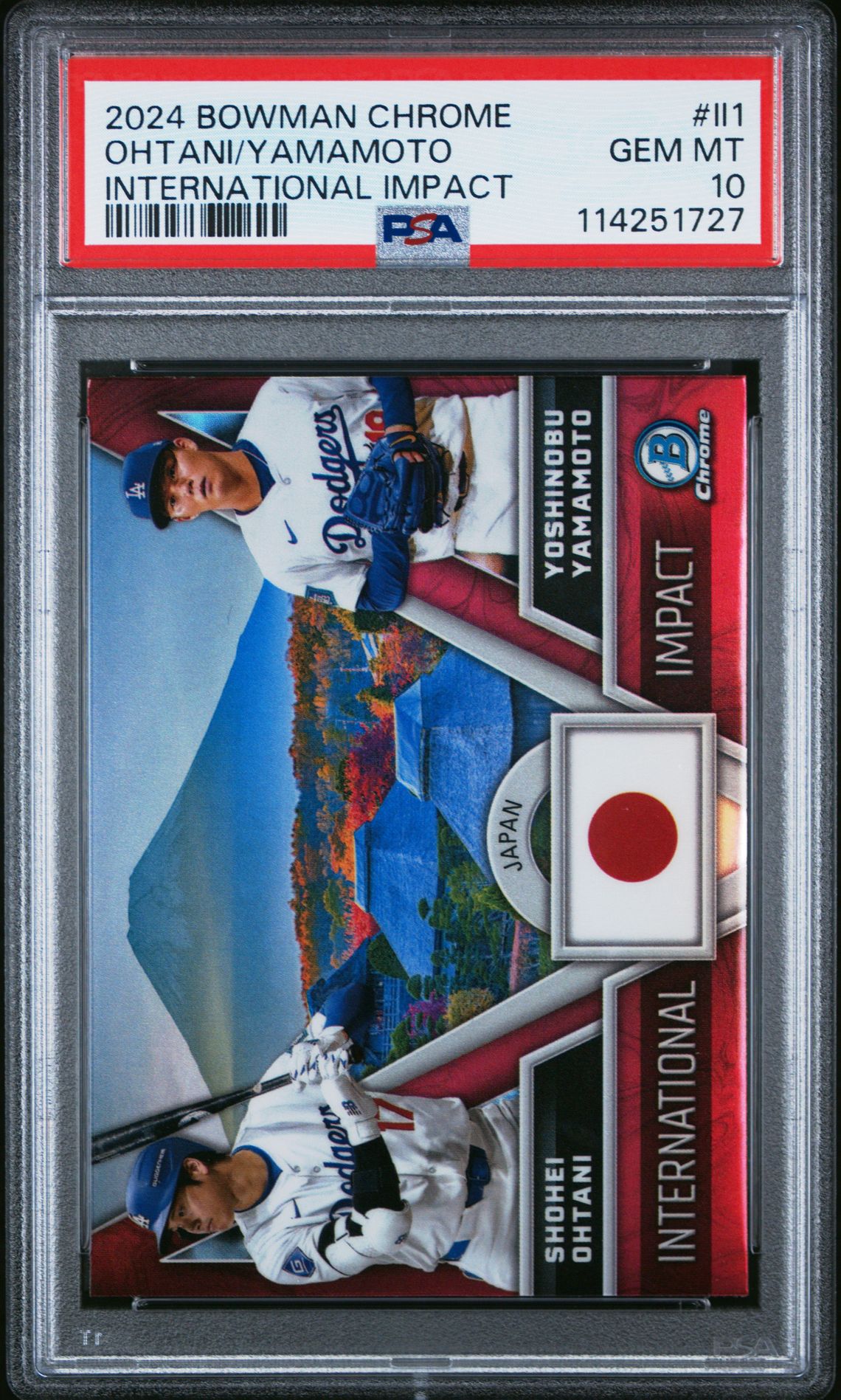 2024 Bowman Chrome International Impact Ohtani/Yamamoto #Ii1 Gem Mt 10 front