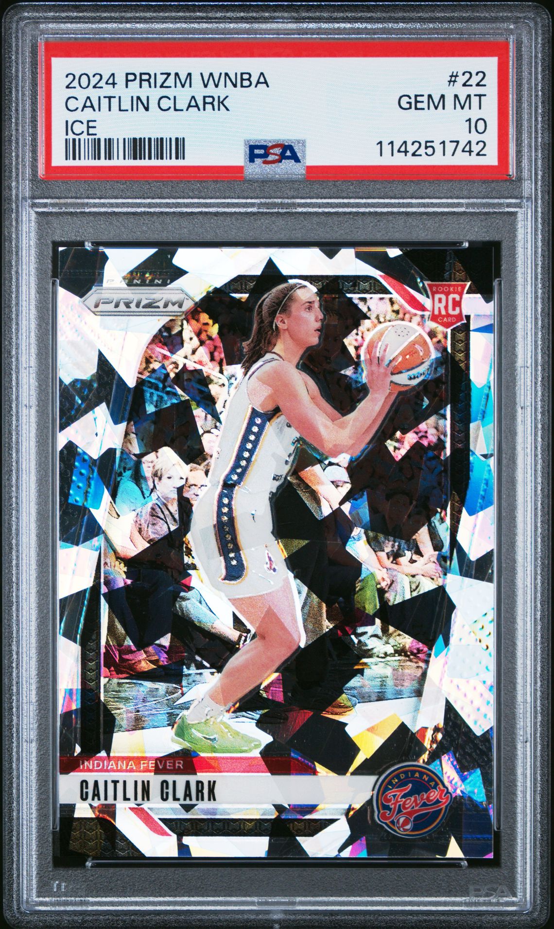 2024 Panini Prizm Wnba Caitlin Clark #22 (Ice) Gem Mt 10 front