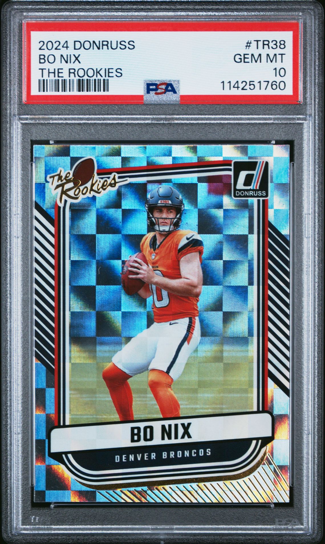 2024 Panini Donruss The Rookies Bo Nix #Tr38 Gem Mt 10 front