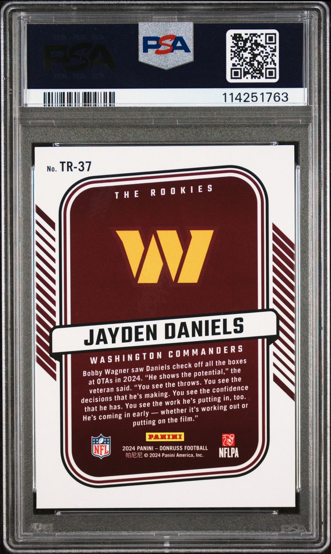 2024 Panini Donruss The Rookies Jayden Daniels #Tr37 Mint 9 back