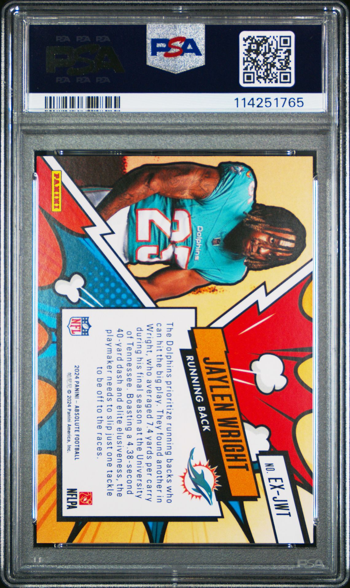 2024 Panini Absolute Explosive Jaylen Wright #Exjwt Gem Mt 10 back