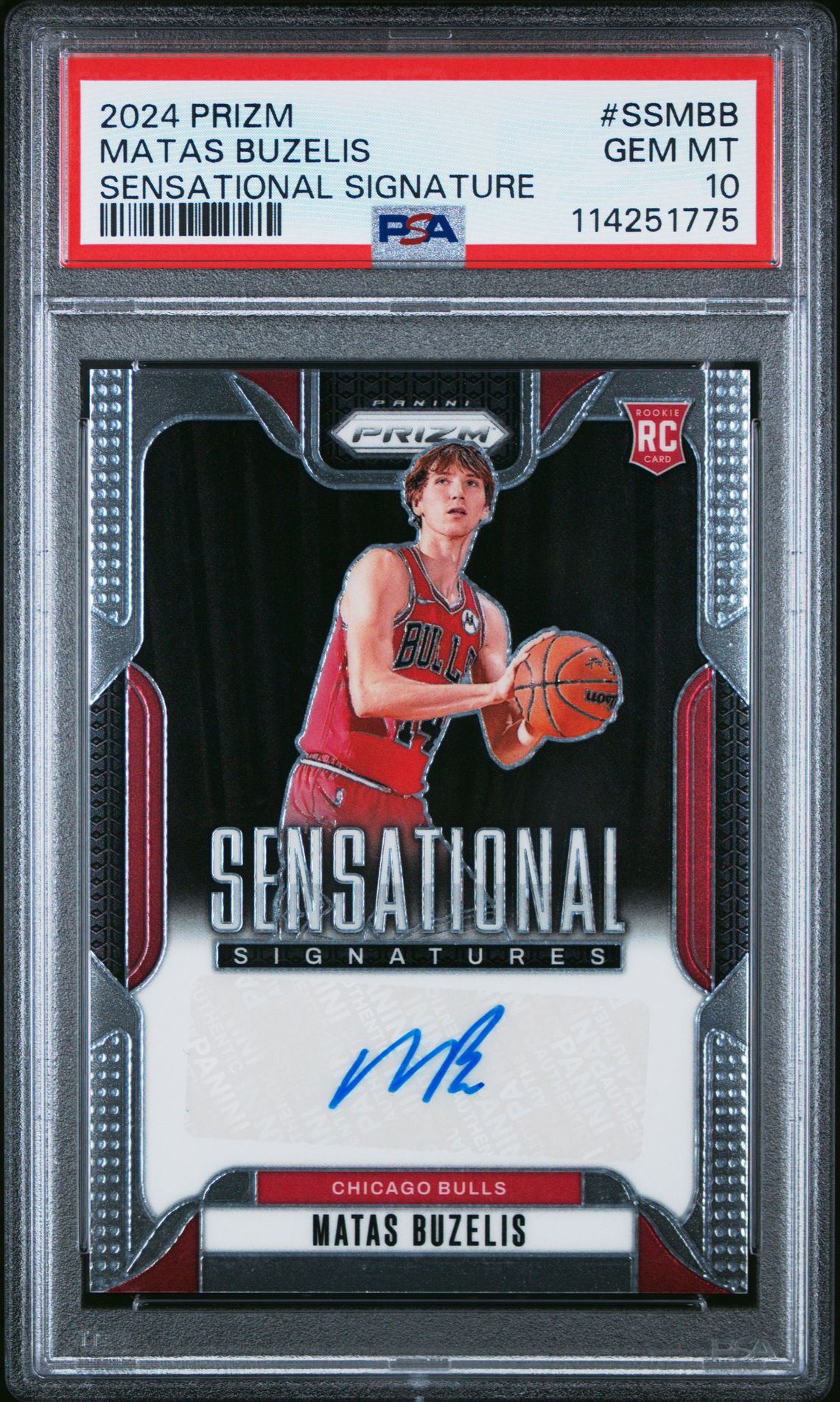 2024 Panini Prizm Sensational Signatures Matas Buzelis #Ssmbb Gem Mt 10 front