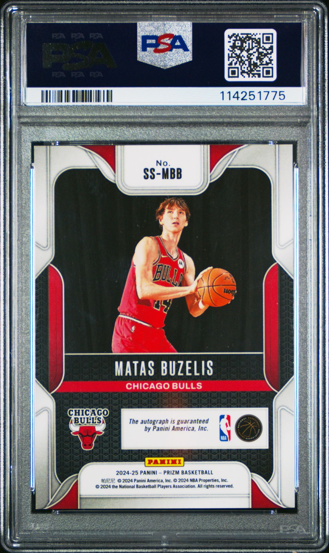 2024 Panini Prizm Sensational Signatures Matas Buzelis #Ssmbb Gem Mt 10 back