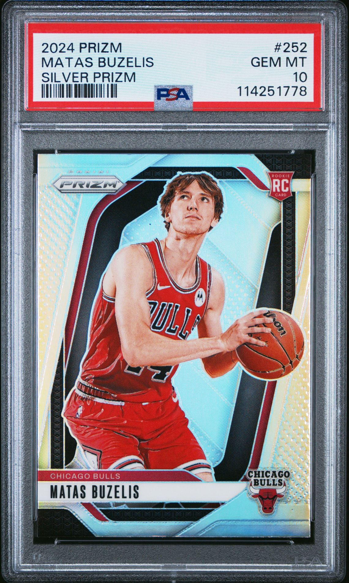 2024 Panini Prizm Matas Buzelis #252 (Silver Prizm) Gem Mt 10 front