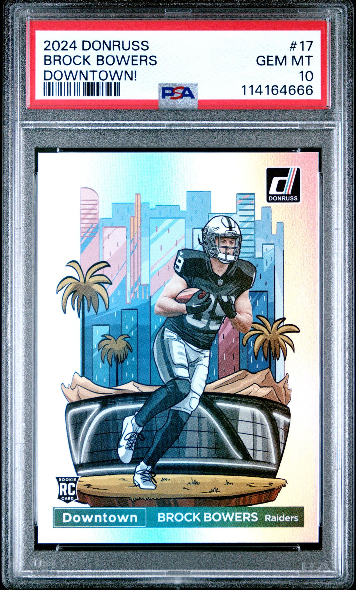 2024 Panini Donruss Downtown! Brock Bowers #17 Gem Mt 10 front