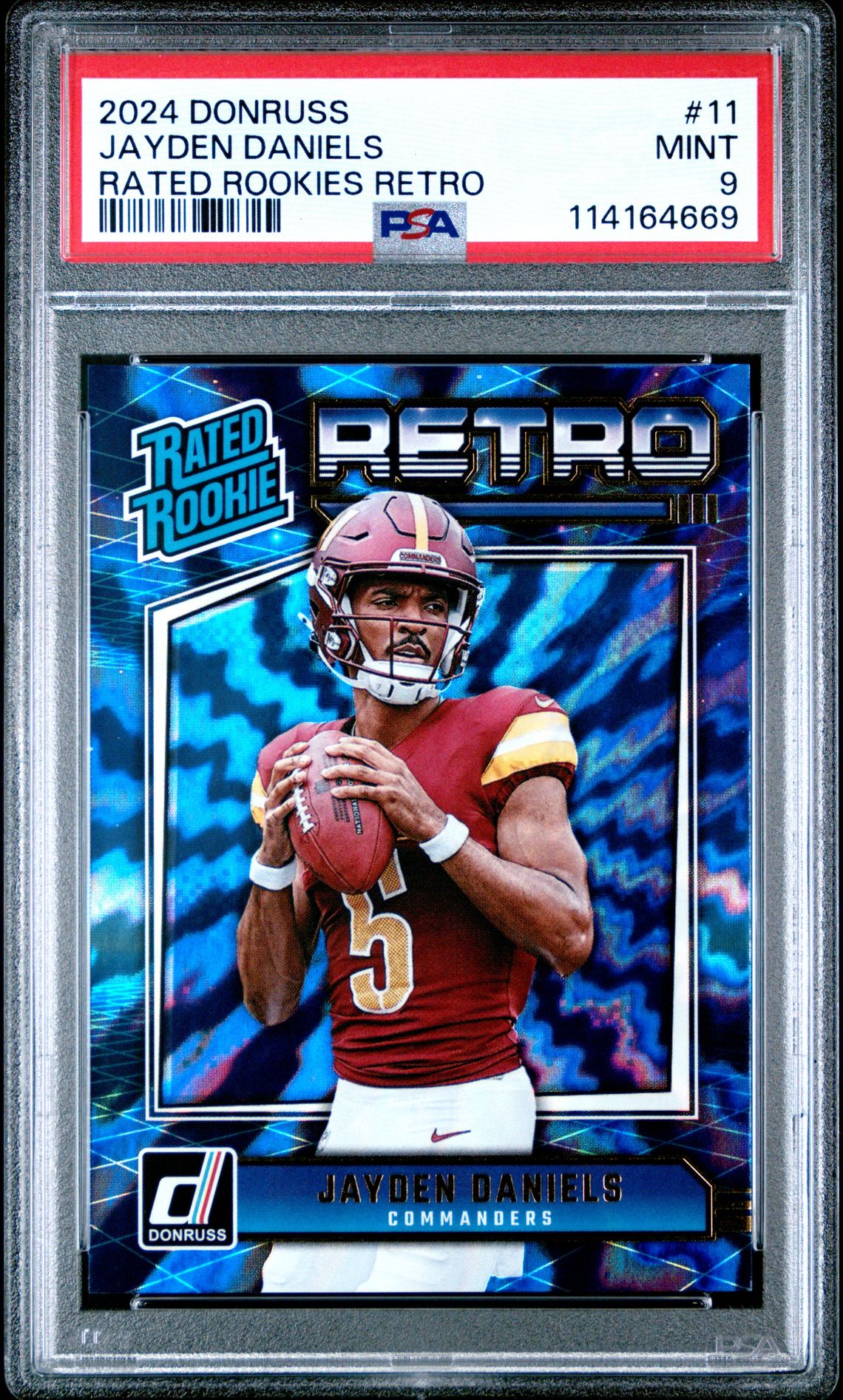 2024 Panini Donruss Rated Rookies Retro Jayden Daniels #11 Mint 9 front