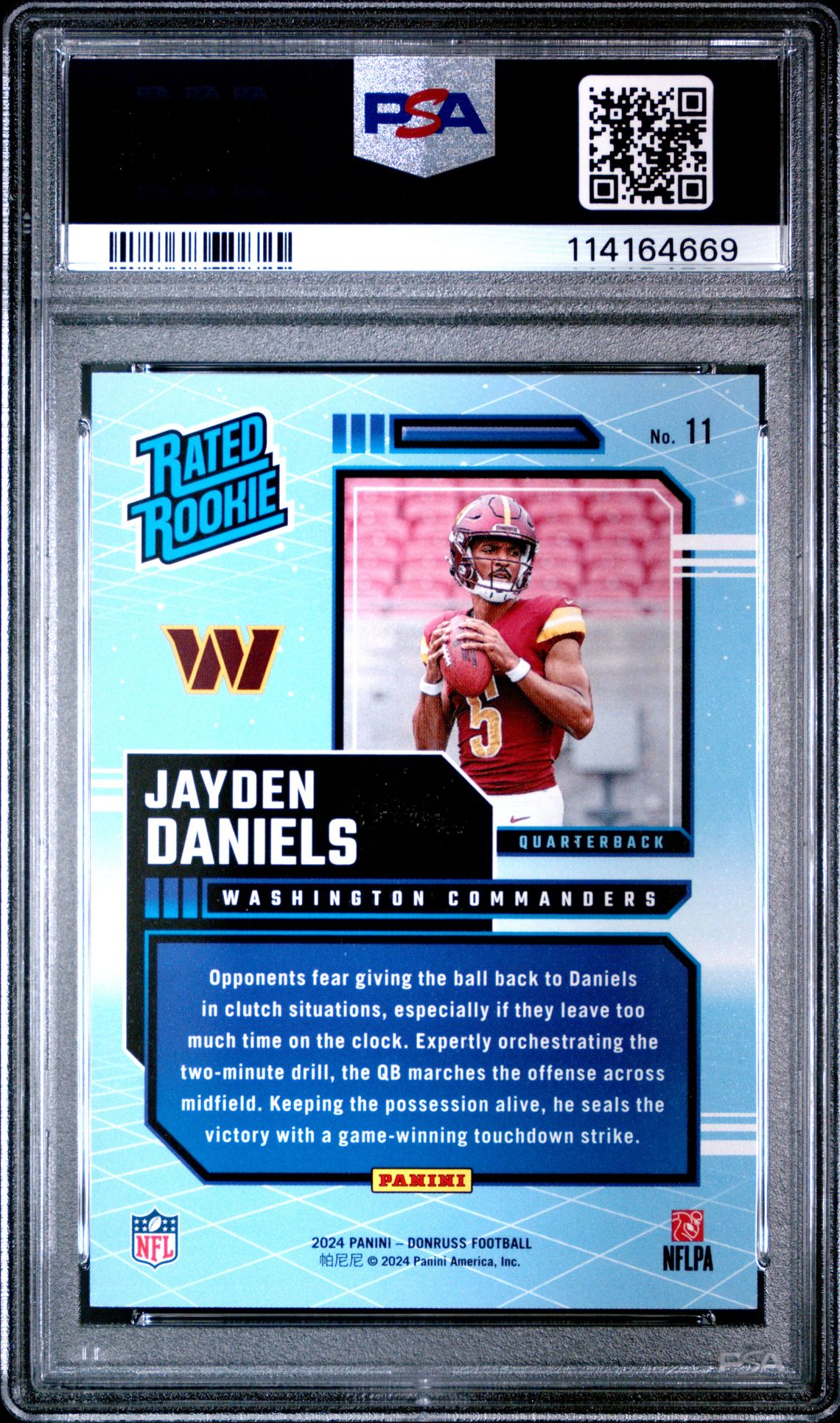2024 Panini Donruss Rated Rookies Retro Jayden Daniels #11 Mint 9 back