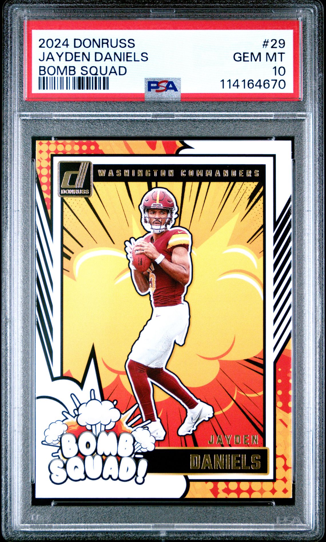 2024 Panini Donruss Bomb Squad Jayden Daniels #29 Gem Mt 10 front