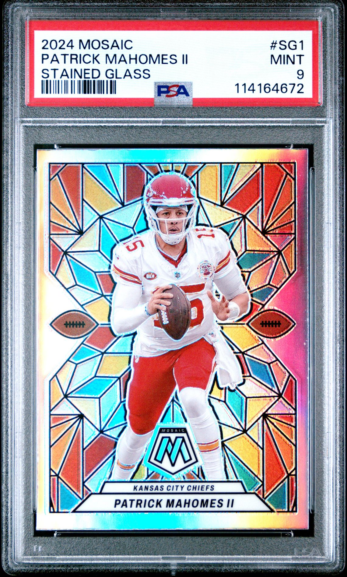 2024 Panini Mosaic Stained Glass Patrick Mahomes Ii #Sg1 Mint 9 front
