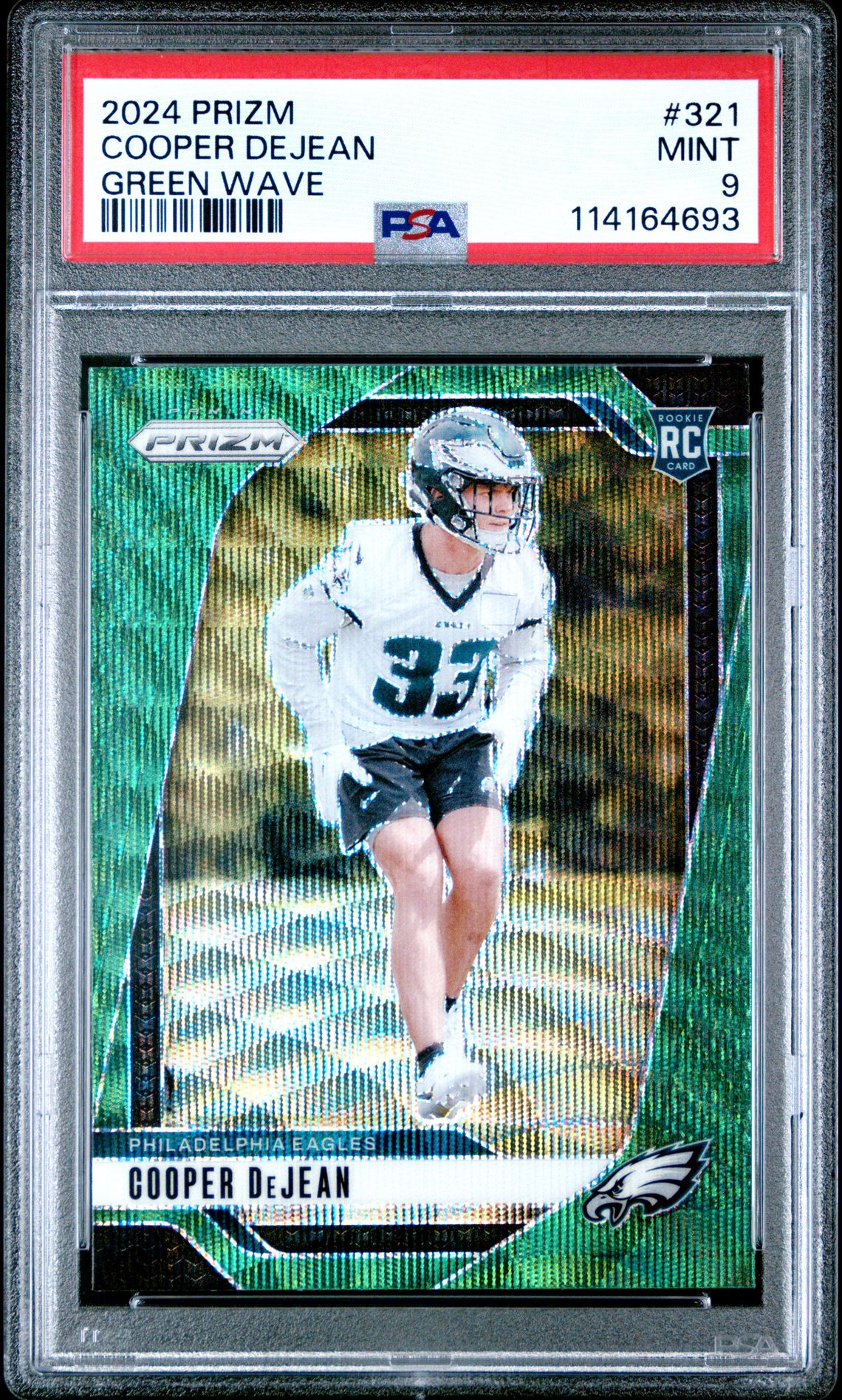 2024 Panini Prizm Cooper Dejean #321 (Green Wave) Mint 9 front