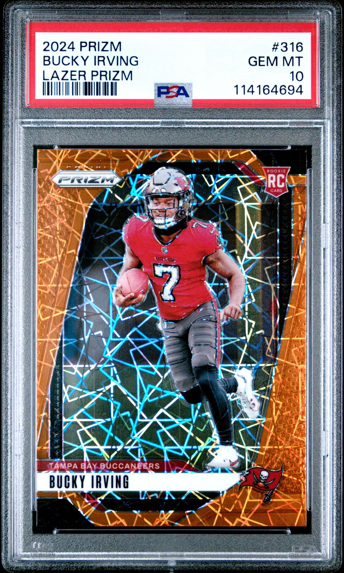 2024 Panini Prizm Bucky Irving #316 (Lazer Prizm) Gem Mt 10 front