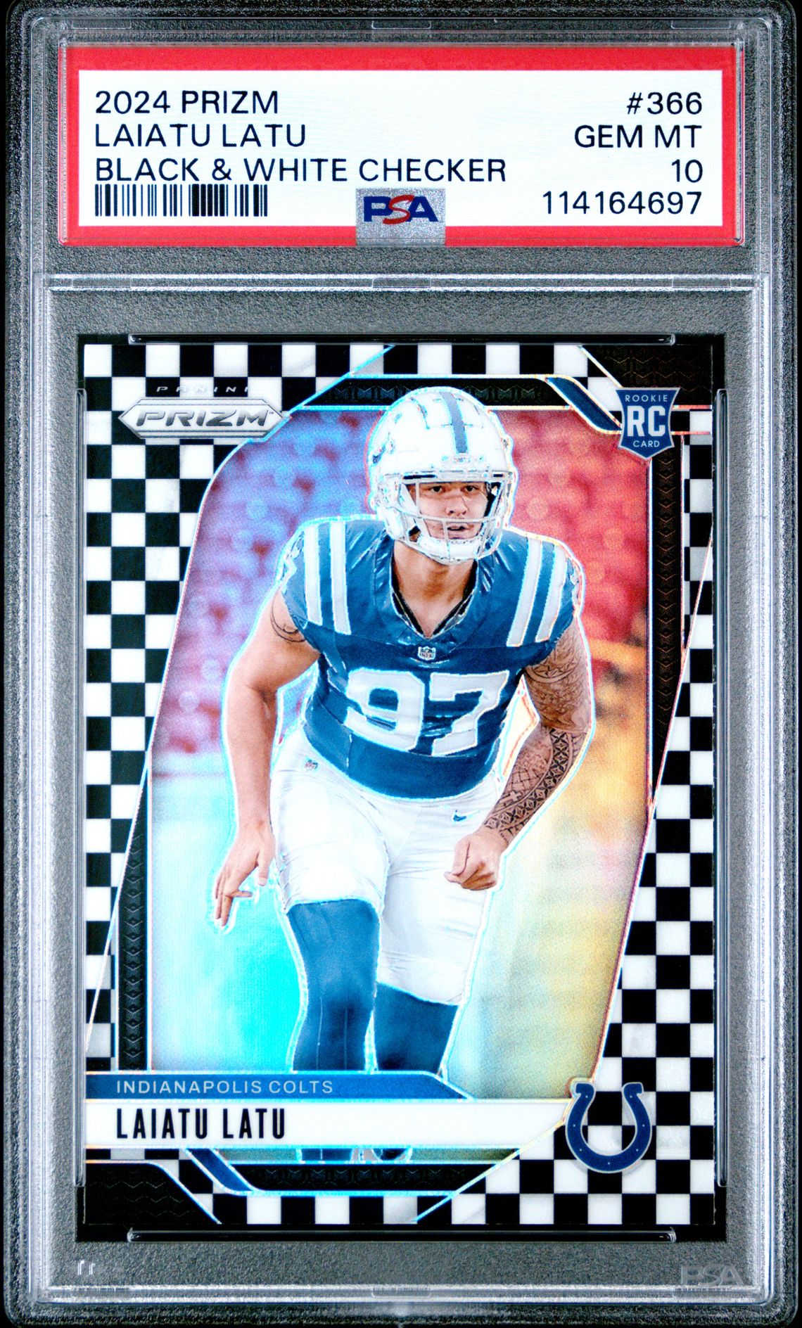 2024 Panini Prizm Laiatu Latu #366 (Black & White Checker) Gem Mt 10 front