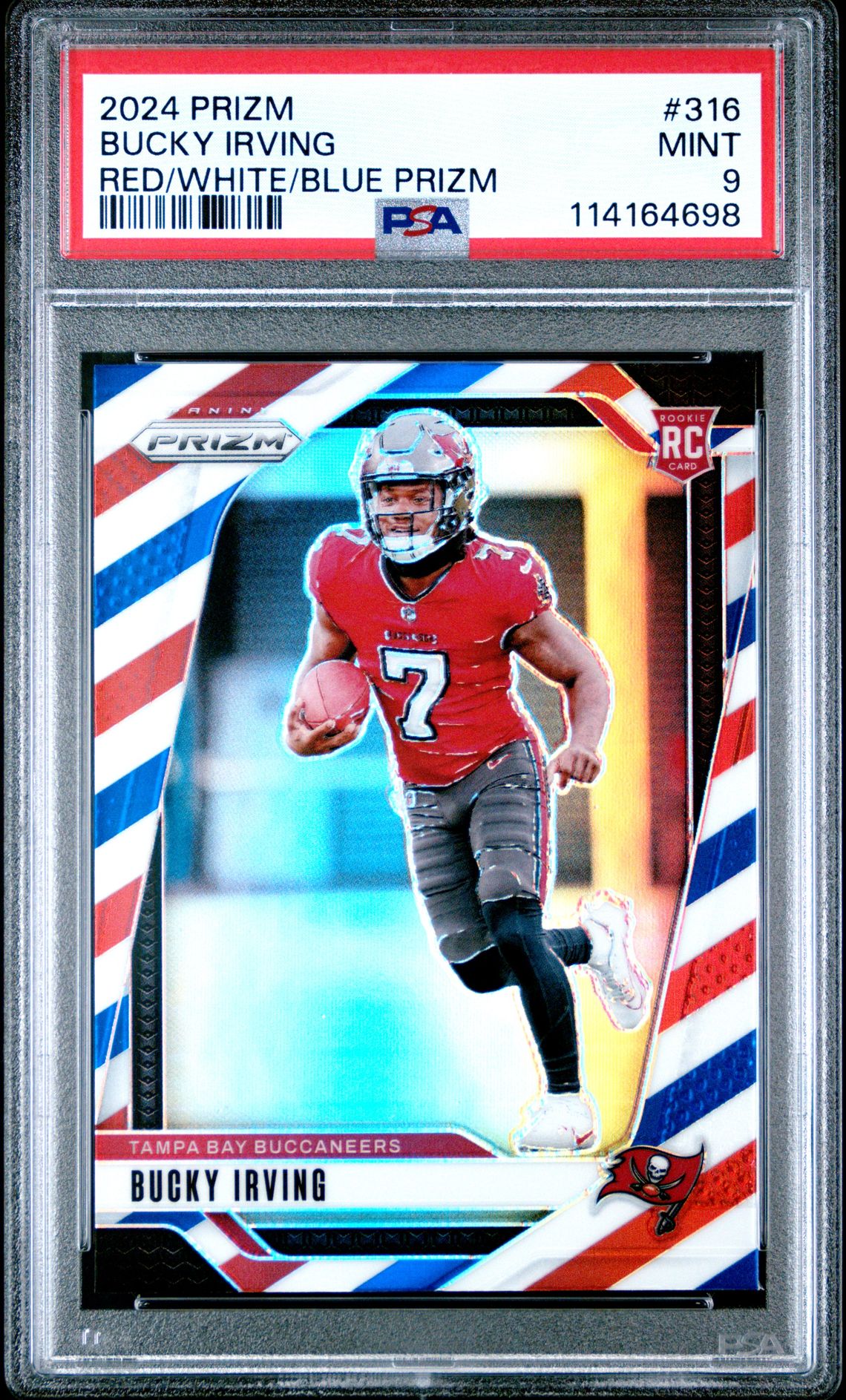 2024 Panini Prizm Bucky Irving #316 (Red/White/Blue Prizm) Mint 9 front