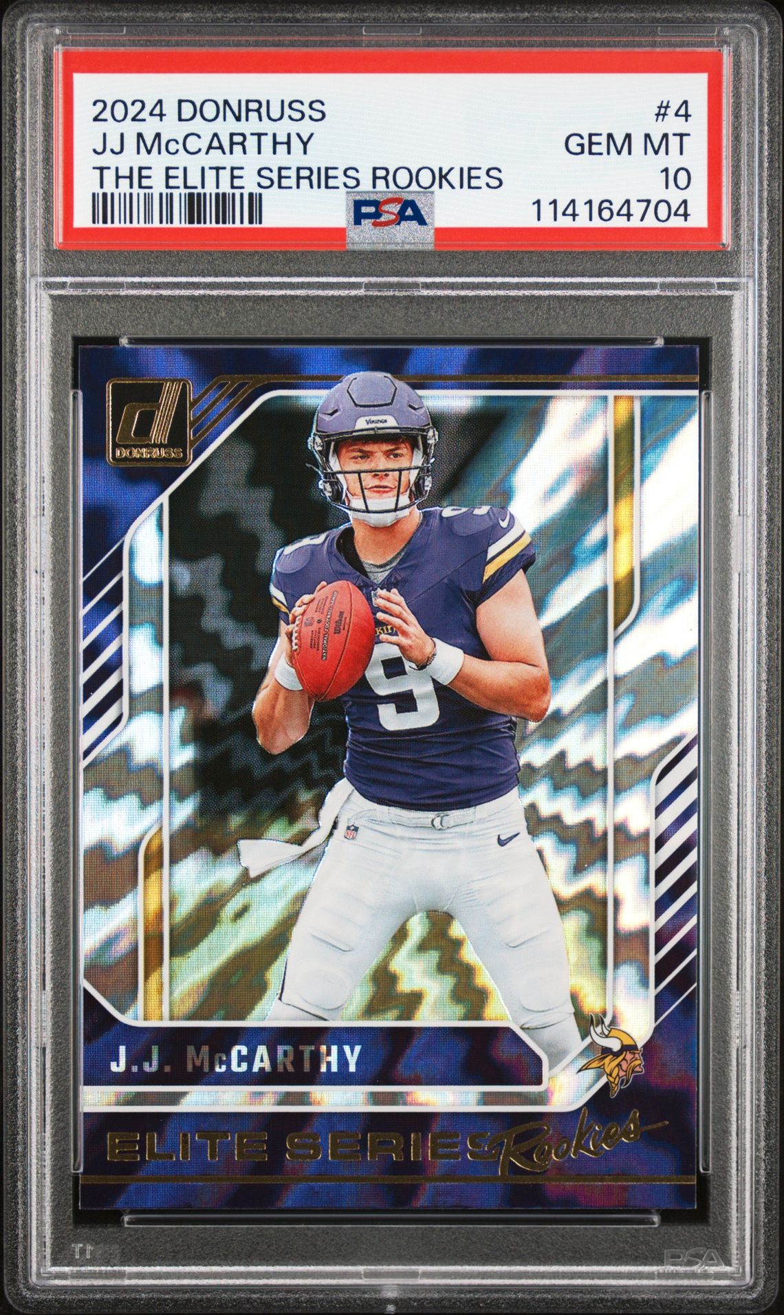 2024 Panini Donruss The Elite Series Rookies Jj Mccarthy #4 Gem Mt 10 front
