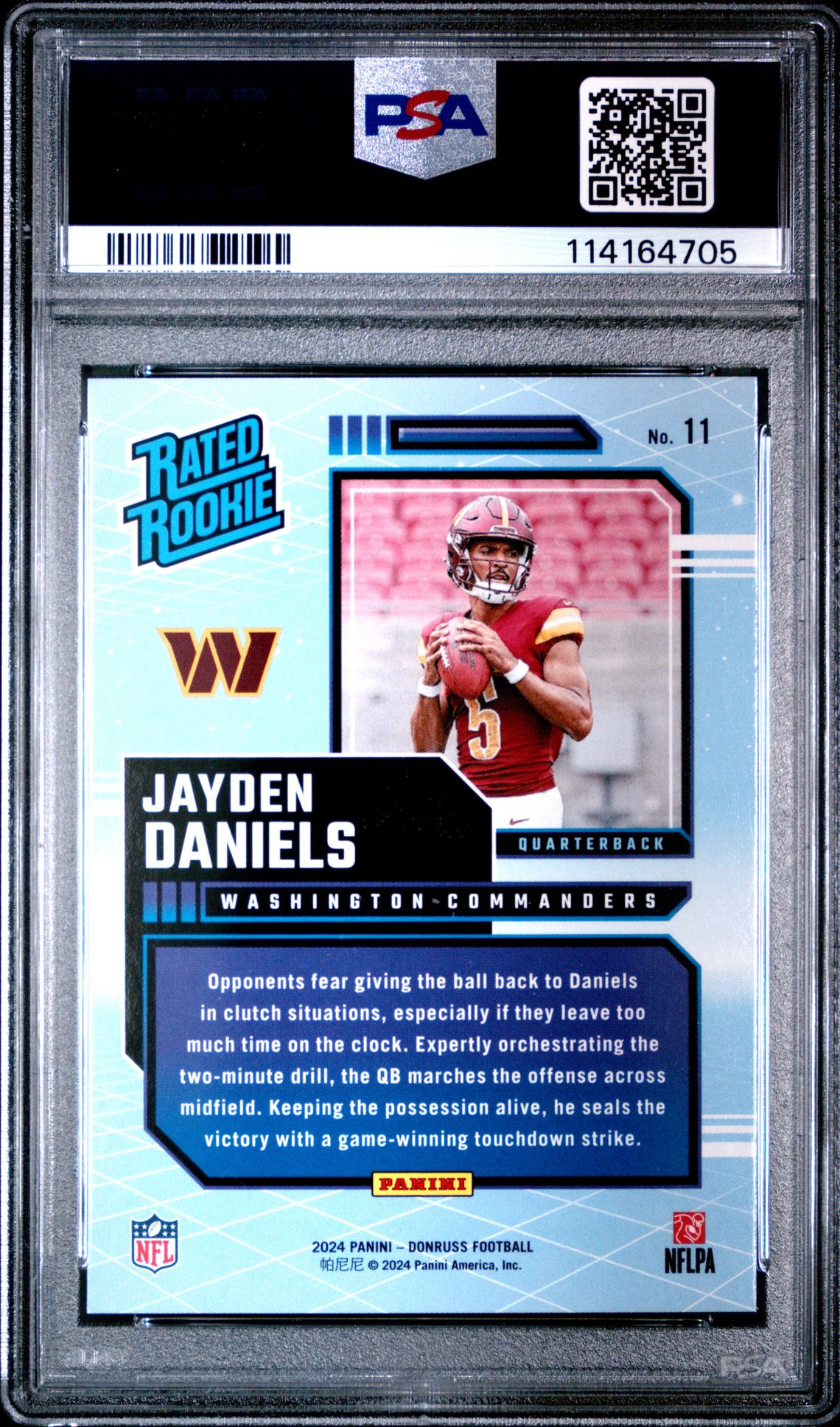 2024 Panini Donruss Rated Rookies Retro Jayden Daniels #11 Mint 9 back