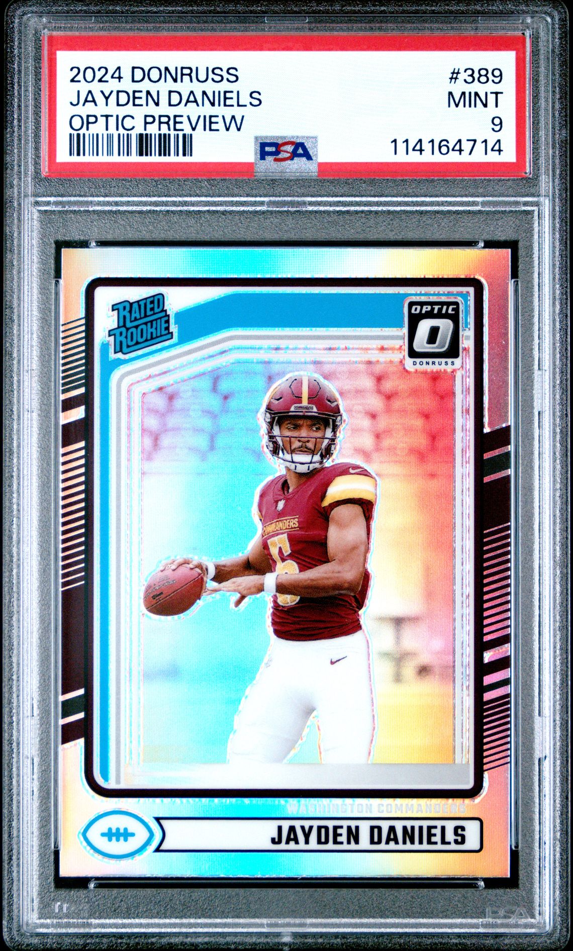 2024 Panini Donruss Jayden Daniels #389 (Optic Preview) Mint 9 front