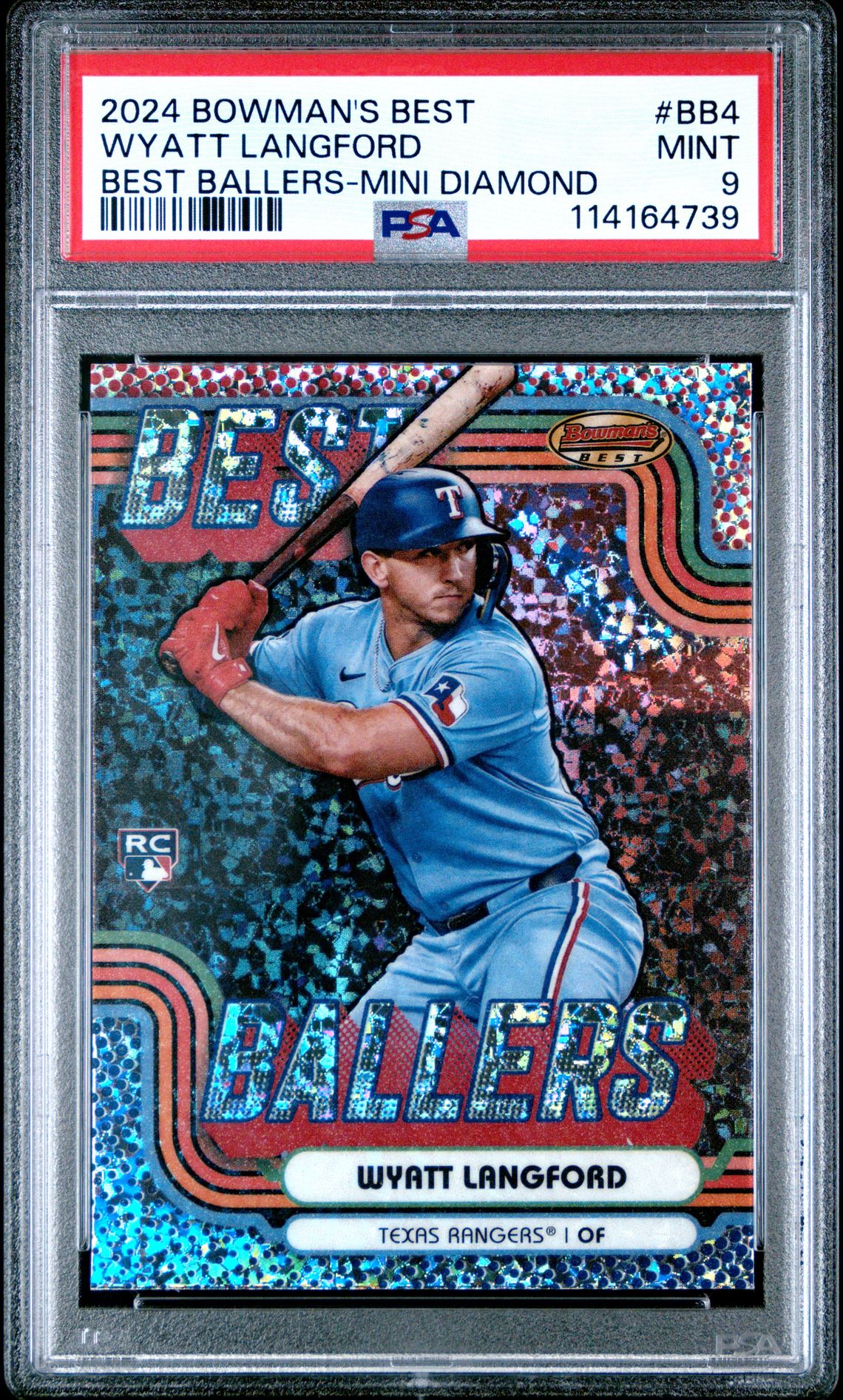 2024 Bowman's Best Best Ballers Wyatt Langford #Bb4 (Best Ballers-Mini Diamond) Mint 9 front