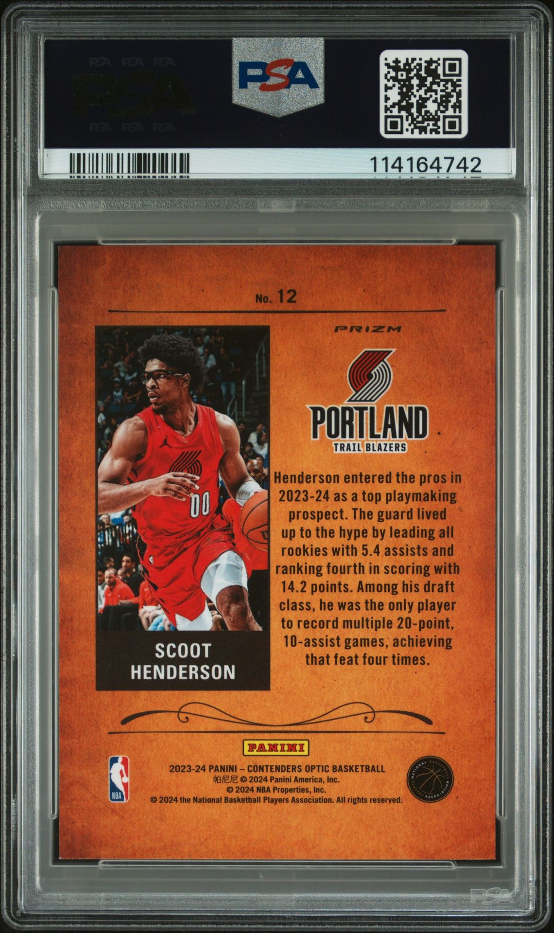 2023 Panini Contenders Optic Rookie Roundup Scoot Henderson #12 Mint 9 back
