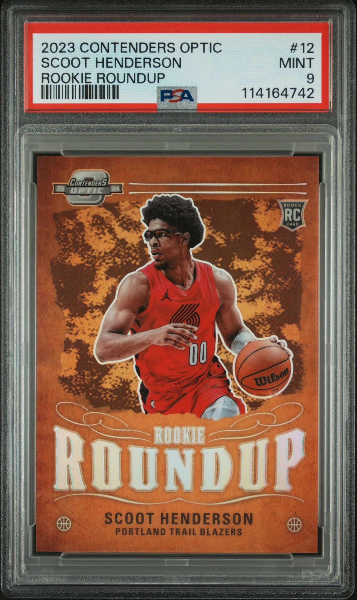2023 Panini Contenders Optic Rookie Roundup Scoot Henderson #12 Mint 9 front
