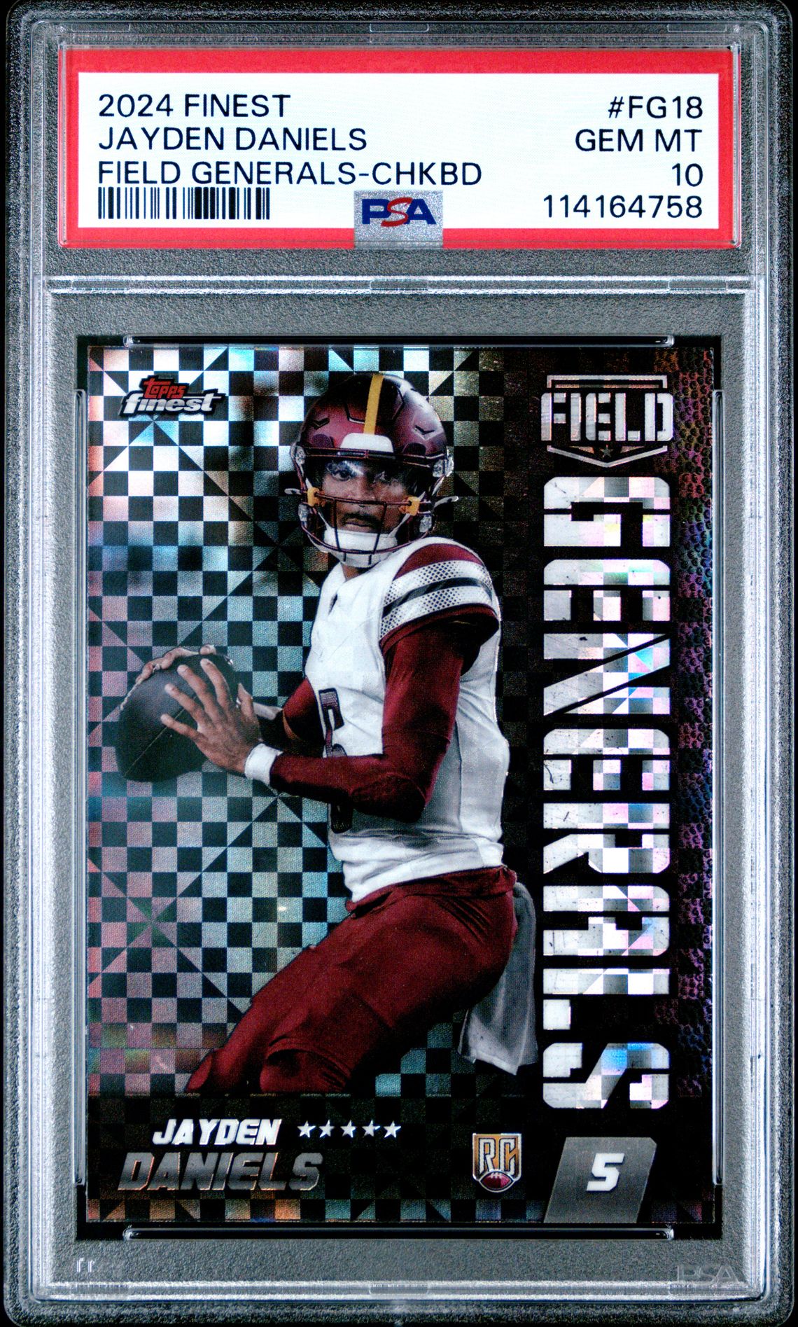 2024 Topps Finest Field Generals Jayden Daniels #Fg18 (Field Generals-Chkbd) Gem Mt 10 front