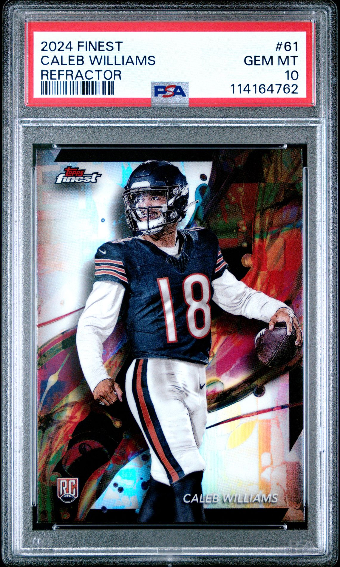 2024 Topps Finest Caleb Williams #61 (Refractor) Gem Mt 10 front